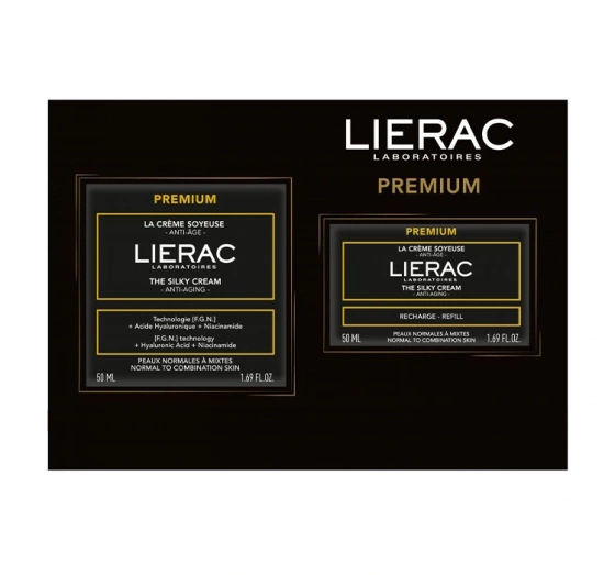 Lierac Premium zestaw jedwabisty krem przeciwzmarszczkowy + re-fill kremu