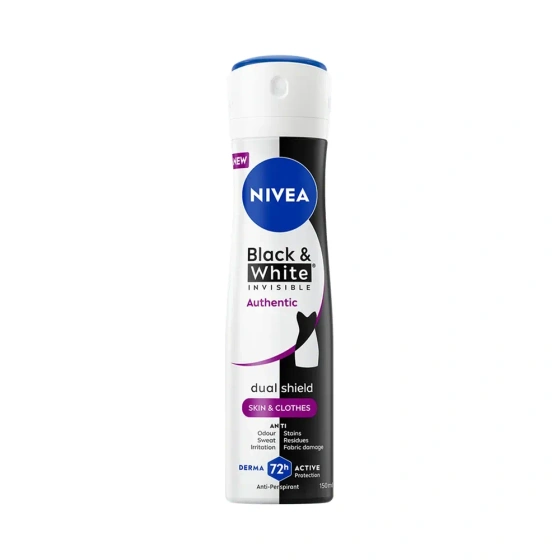 NIVEA Black & White Invisible Authentic antyperspirant w sprayu 150 ml
