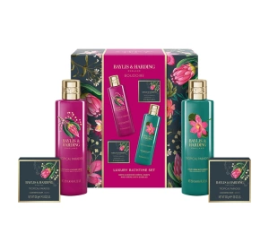 Baylis & Harding Boudoire zestaw prezentowy krem pod prysznic i do kąpieli 250 ml + pianka do kąpieli  250 ml + mydło w kostce 2 x 100 g