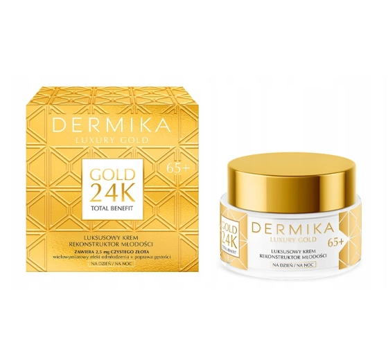 Dermika Luxury Gold 24K przeciwstarzeniowy krem do twarzy 65+ 50ml