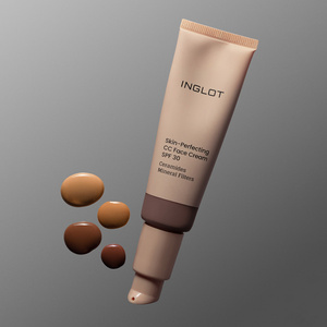 Inglot Skin-Perfecting lekki krem do twarzy CC z filtrem mineralnym SPF30 510 Deep Warm Bronze 30 ml