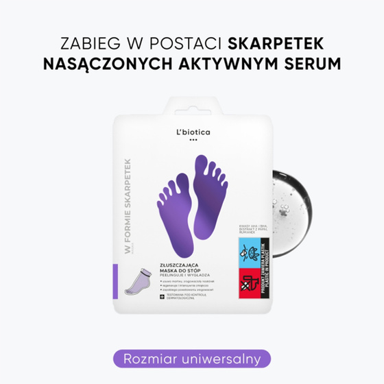 L'Biotica Home SPA maska złuszczająca do stóp w postaci nasączonych skarpetek 1 para