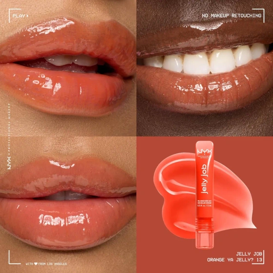 NYX Professional Makeup Jelly Job błyszczyk do ust o szklanym połysku 13 Orange Ya Jelly 7,5 ml