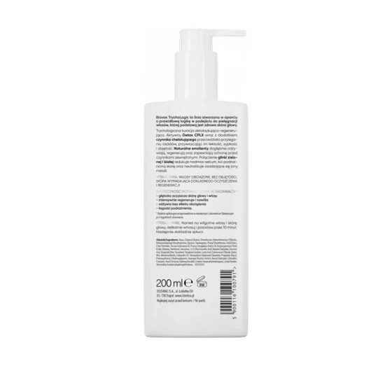 Biovax Trychologic Advanced Detox maska do włosów i skóry głowy 200ml