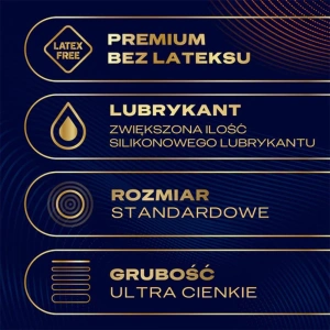 Durex Perfect Feel cienkie prezerwatywy nawilżane bez lateksu dające uczucie ciepła 3 szt