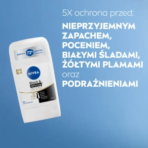 NIVEA Black&White Invisible Silky Smooth antyperspirant w sztyfcie dla kobiet 50ml
