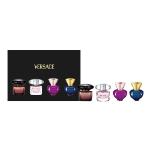 Versace woda toaletowa Crystal Noir 5 ml +  Bright Crystal 5 ml + woda perfumowana Dylan Purple Pour Femme + Dylan Blue Pour Femme 5 ml
