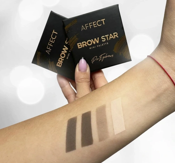 Affect Brow Star mini paleta prasowanych cieni do brwi 4 x 2 g