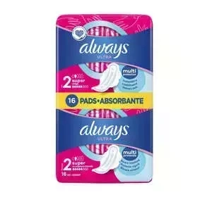Always Ultra podpaski higieniczne ze skrzydełkami 2 Super 16 sztuk