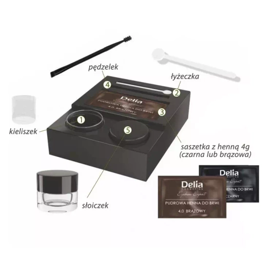 Delia Pudrowa henna do brwi 1.0 Czarny