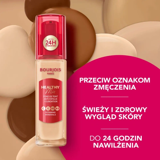 Bourjois Healthy Mix podkład niwelujący oznaki zmęczenia z kompleksem witamin i minerałów 50C Rose Ivory 30 ml