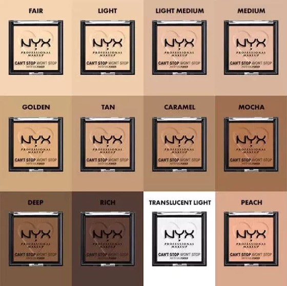 NYX PROFESSIONAL MAKEUP CAN'T STOP WON'T STOP MATUJĄCY PUDER 03 LIGHT MEDIUM 6G