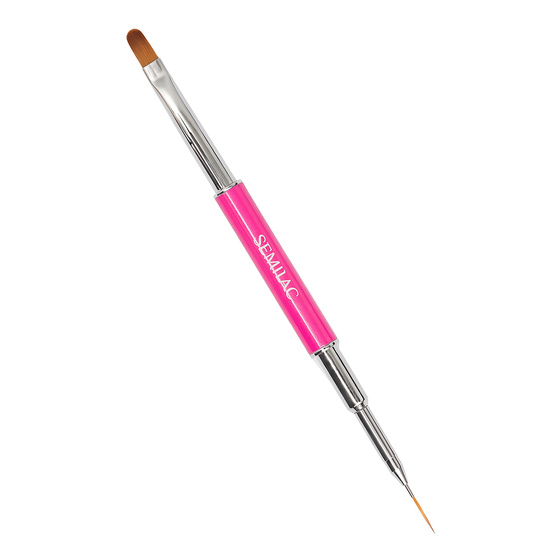 Semilac x Agnieszka Ściepura & Magdalena Wyrwa Nail Art Brush 2in1 dwustronny pędzelek do żelu i zdobień