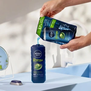 NIVEA MEN Energy energetyzujący żel pod prysznic 3w1 refill 500 ml