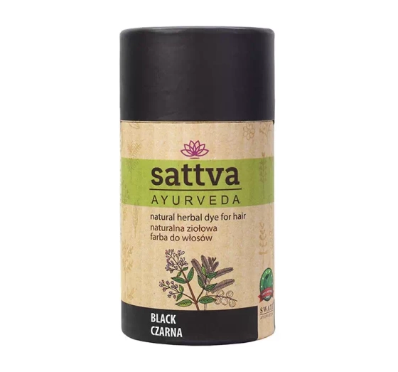 Sattva Ayurveda henna naturalna ziołowa farba do włosów Czarna 150g