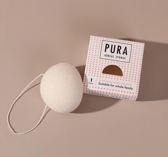 Sister Young Pura naturalna gąbka Konjac do mycia twarzy White