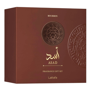Lattafa Asad Bourbon woda perfumowana spray 100 ml + 12 ml + żel pod prysznic 100 ml