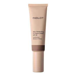 Inglot Skin-Perfecting lekki krem do twarzy CC z filtrem mineralnym SPF30 510 Deep Warm Bronze 30 ml