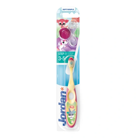 Jordan Step By Step 2 szczoteczka do zębów dla dziewczynek w wieku 3-5 lat Soft