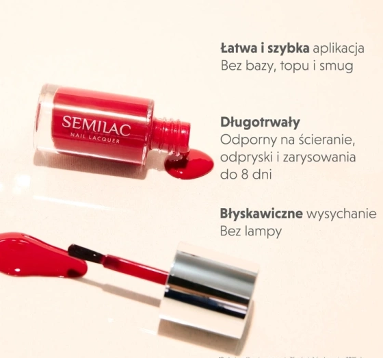 Semilac Nail Lacquer Top Gel Like top coat do paznokci 9 ml