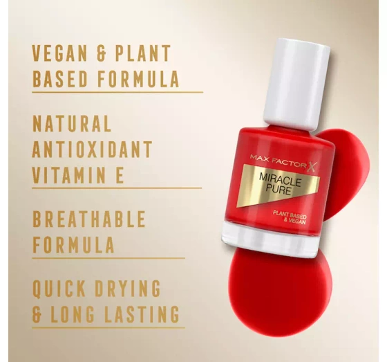 Max Factor Miracle Pure lakier do paznokci 305 Scarlet Poppy 12 ml