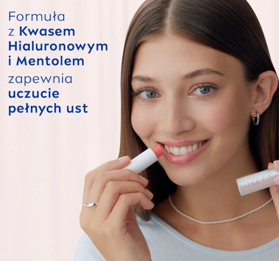 NIVEA Hyaluron Lip Moisture Plus sheer rose nawilżający balsam do ust w sztyfcie 5,2g