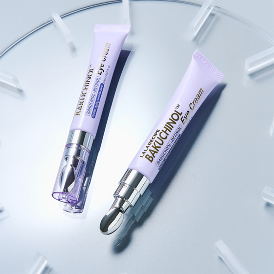 LalaRecipe Bakuchinol Eye Cream przeciwzmarszczkowy krem pod oczy z retinolem i bakuchiolem z końcówką do masażu 2 x 20 ml