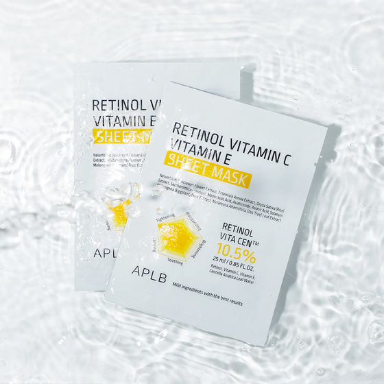 APLB Retinol Vitamin C Vitamin E Sheet Mask maska w płachcie z retinolem i witaminami C i E 25 ml