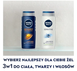 NIVEA MEN Sensitive łagodzący żel pod prysznic 3w1 dla mężczyzn 50ml