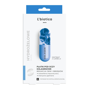L'Biotica kolagenowe płatki pod oczy redukcja cieni i obrzęków 3 x 2 sztuki