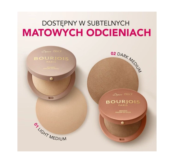 Bourjois Maxi Round Pot bronzer w pudrze do konturowania twarzy 001 Light Medium 7g