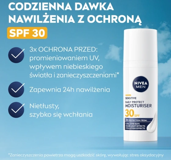 NIVEA MEN Sensitive ochronny krem do twarzy SPF30 50 ml