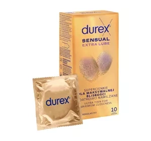 Durex Sensual Extra Lube ultracienkie prezerwatywy dodatkowo nawilżane 10 szt
