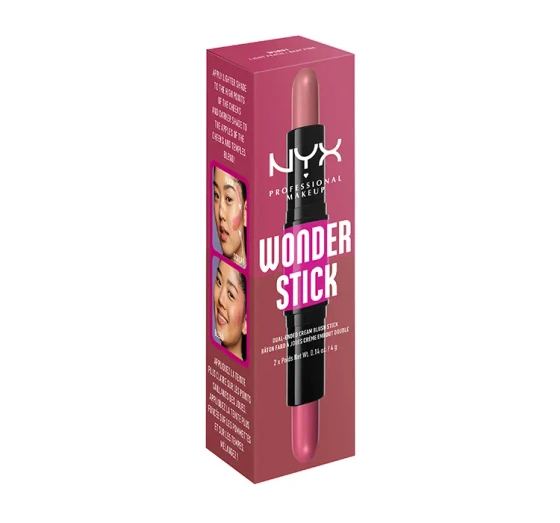 NYX Professional Makeup Wonder Stick dwustronny róż do policzków 01 Light Peach + Baby Pink 2 x 4 g