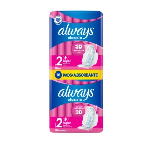 Always Classic podpaski higieniczne ze skrzydełkami 2 Super 18 sztuk