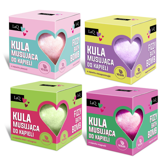 LaQ zestaw prezentowy musujące kule do kąpieli Twój Bilet do Domowego SPA 4 x 135 g