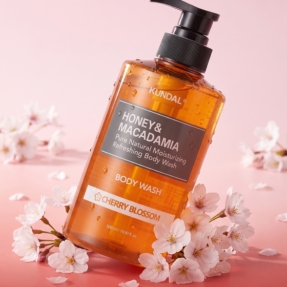 Kundal Honey & Macadamia nawilżający żel pod prysznic Cherry Blossom 500 ml