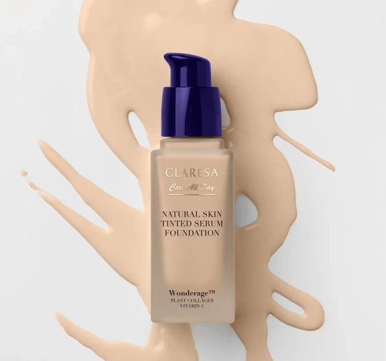 Claresa Care All Day nawilżający podkład-serum z naturalnym wykończeniem 1 W Light Warm 32 ml