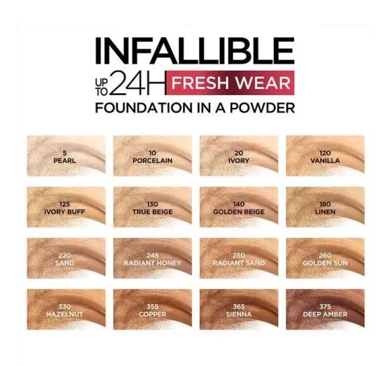 LOREAL INFAILLIBLE 24H FRESH WEAR PODKŁAD W PUDRZE 130 TRUE BEIGE 9G