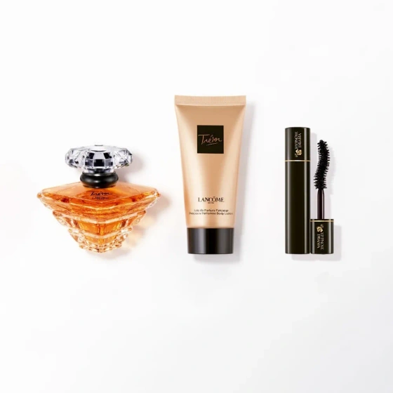 Lancôme Trésor woda perfumowana spray 30 ml + balsam do ciała 50 ml + tusz do rzęs Hypnôse Drama 2 ml